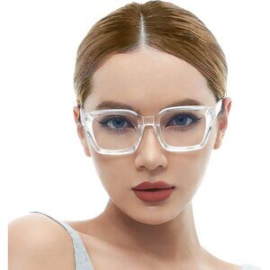 Women Men Fashion Classic Square Eyewear Thick Non Prescription Glasses Frame